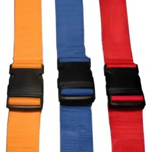Three Deluxe Disposable Spine Board Straps (orange, blue, black)