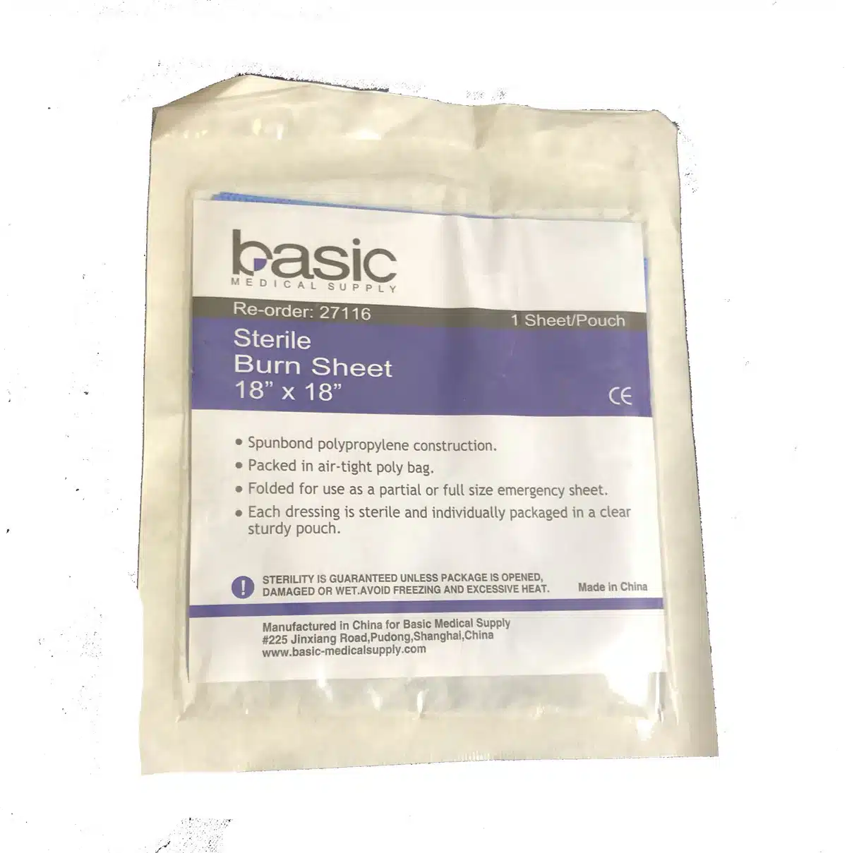 Sterile Burn Dressing – 18 inch by 18 inch (Bulk Case of 25)