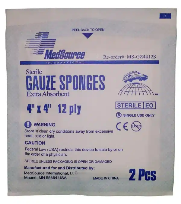 Sterile Gauze Pads - 2 inch by 2 inch from MM Medical Supply